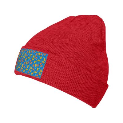 MULIHU Autumn Falling Leaves Seamless Pattern Beanie Hat for Men Women Winter Warm Knit Hats Ski Hat Skull Cap Red