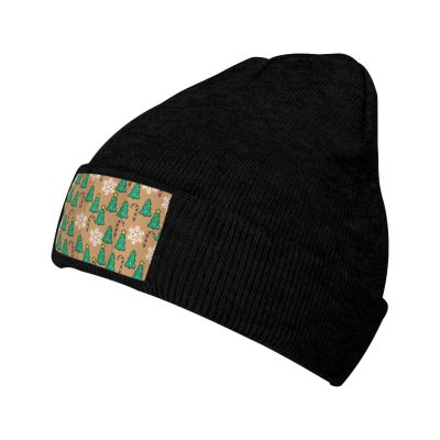 MULIHU Christmas Seamless Pattern Beanie Hat for Men Women Winter Warm Knit Hats Ski Hat Skull Cap Black
