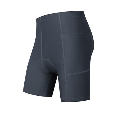 BASADINA Kids Padded Bike Shorts Boys Girls Biking Shorts with Pockets 3D Padding Cycling Shorts for Boys Grey