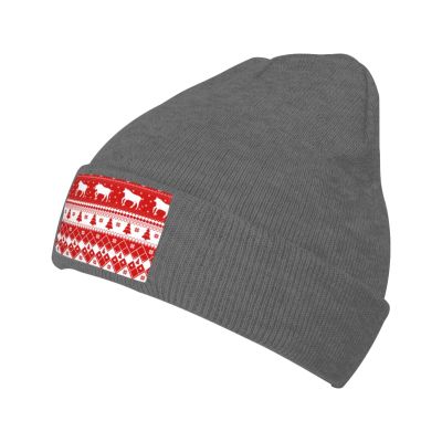 MULIHU Christmas Seamless Pattern Beanie Hat for Men Women Winter Warm Knit Hats Ski Hat Skull Cap Deep Heather