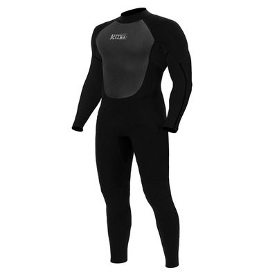KMT Wetsuit for Men, Mens 3/2mm Wetsuits Full Ultraflex Wet Suits Back Zip Keep Warm in Cold Water High-Elasticity CR, Black Large Tall