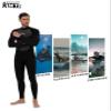 KMT Wetsuit for Men, Mens 3/2mm Wetsuits Full Ultraflex Wet Suits Back Zip Keep Warm in Cold Water High-Elasticity CR, Black Large Tall view 2
