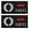2 PCS AliPlus Blood Type Patches O- NEG Patch IR Infrared Reflective Patch Laser Cut Tactical Morale Patches Hook and Loop(3.15x2 inch Black White) view 1