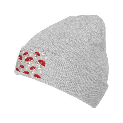 MULIHU Christmas Cartoon Seamless Pattern Beanie Hat for Men Women Winter Warm Knit Hats Ski Hat Skull Cap Gray