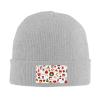 MULIHU Christmas Seamless Pattern Beanie Hat for Men Women Winter Warm Knit Hats Ski Hat Skull Cap Gray view 2