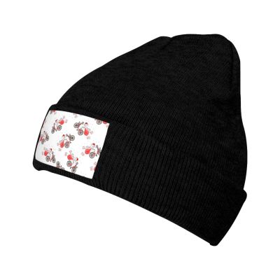 MULIHU Christmas Cartoon Seamless Pattern Beanie Hat for Men Women Winter Warm Knit Hats Ski Hat Skull Cap Black