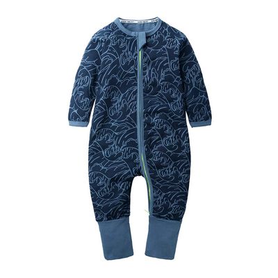 Kids Tales Baby Footies Double Zipper Romper Pajama Toddler Cotton Playsuit Infant Boy Girl Cartoon Graphic Jumpsuit