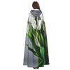 DRTGEDS White Tulips Flowers Hooded Cloak Long Cape For Halloween Cloak Costumes Hooded Cape Masquerade Dress Up view 4