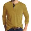 Men Fall Winter Polo Shirts Long Sleeved Flip Collar Tops Pocket Button V Neck T Shirts Golf Casual Sports Tops Mens t Shirts Casual Yellow XL view 1