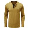 Men Fall Winter Polo Shirts Long Sleeved Flip Collar Tops Pocket Button V Neck T Shirts Golf Casual Sports Tops Mens t Shirts Casual Yellow XL view 2