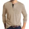 Men Fall Winter Polo Shirts Long Sleeved Flip Collar Tops Pocket Button V Neck T Shirts Golf Casual Sports Tops Mens Long Sleeve Shirt Apricot 2X view 1