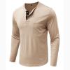 Men Fall Winter Polo Shirts Long Sleeved Flip Collar Tops Pocket Button V Neck T Shirts Golf Casual Sports Tops Mens Long Sleeve Shirt Apricot 2X view 3