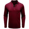 Men Fall Winter Polo Shirts Long Sleeved Flip Collar Tops Pocket Button V Neck T Shirts Golf Casual Sports Tops Mens Long Sleeve tee Shirts Wine L view 3