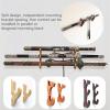 LUNCHS Sword Wall Mount no Need to Punch Katana Wall Mount The Spacing of The Brackets can be Freely Controlled Home Decoration(3 Layers,Light Brown) view 2