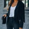 VERYPOPPA Fringe Faux Suede Leather Jackets for Women Tassel Motorcycle Moto Biker Short Open Front Tassel Coat Black view 2