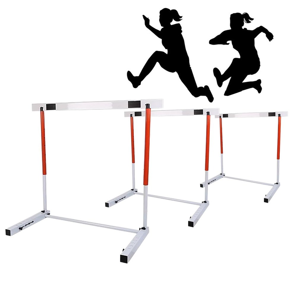 Blazea 3 Pack Height Adjustable Hurdles, Metal Hurdles for Track and Field, Adults Hurdles Training Equipment, Obstacles Poles Athletic Hurdles Set