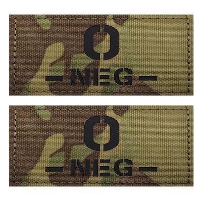 2 PCS AliPlus Blood Type Patches O -NEG- Patch IR Infrared Reflective Patch Laser Cut Tactical Morale Patches Hook and Loop(3.35x2 inch CP)