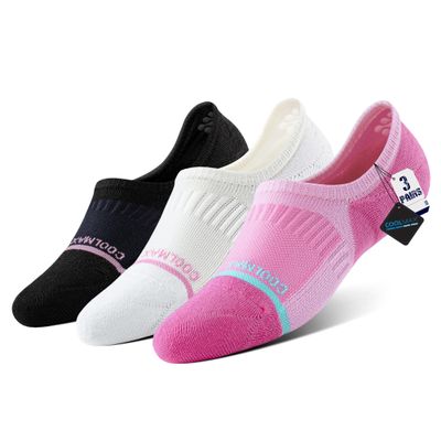 BRISIRA Bamboo Viscose Compression No Show Socks Womens Non Slip Running Athletic Cushion Moisture Wicking Low Cut