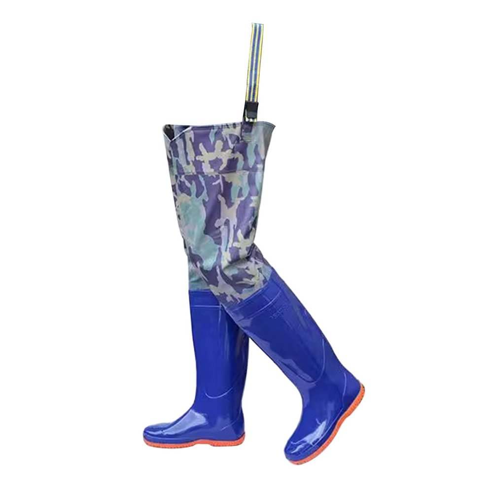 JCWGLY Outdoor Hip Waders Fishing Boots for Men Women Lightweight PVC Waterproof Hip Boots Wading Boots Non-Slip and Sturdy(7.5)