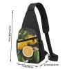 Crossbody Sling Backpack Sling Bag for Men Women Cross Chest Bag Shoulder Bag Lemon and Flower Travel Hiking Daypack view 3