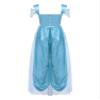 winying Women Halloween Arabian Princess Cosplay Costume Sequins Belly Dance Romper Jumpsuit Fancy Dress Lake Blue 3X-Large view 4