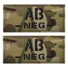 2 PCS AliPlus Blood Type Patches AB -NEG- Patch IR Infrared Reflective Patch Laser Cut Tactical Morale Patches Hook and Loop(3.35x2 inch CP) view 1
