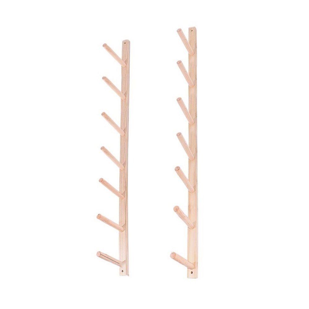 Aimery Wooden Yoga Mat Rack, Wall Mounted Yoga Mat Holder, Large Gym Organization Shelf for Foam Roller, for Yoga Studio, Gym, Home, School(7-Tier)