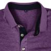 Men Fall Winter Polo Shirts Long Sleeved Flip Collar Tops Pocket Button V Neck T Shirts Golf Casual Sports Tops Men Shirts Purple XL view 4