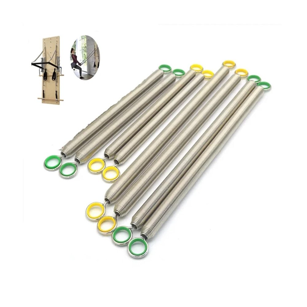 HDNSAUD 8PCS Pilates Reformer Spring Accessories,Pilates Pro Extra Resistance Springs,Nickel Plating Music Wire Steel Tension Spring for Yoga
