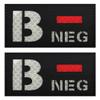 2 PCS AliPlus Blood Type Patches B- NEG Patch IR Infrared Reflective Patch Laser Cut Tactical Morale Patches Hook and Loop(3.15x2 inch Black White) view 1