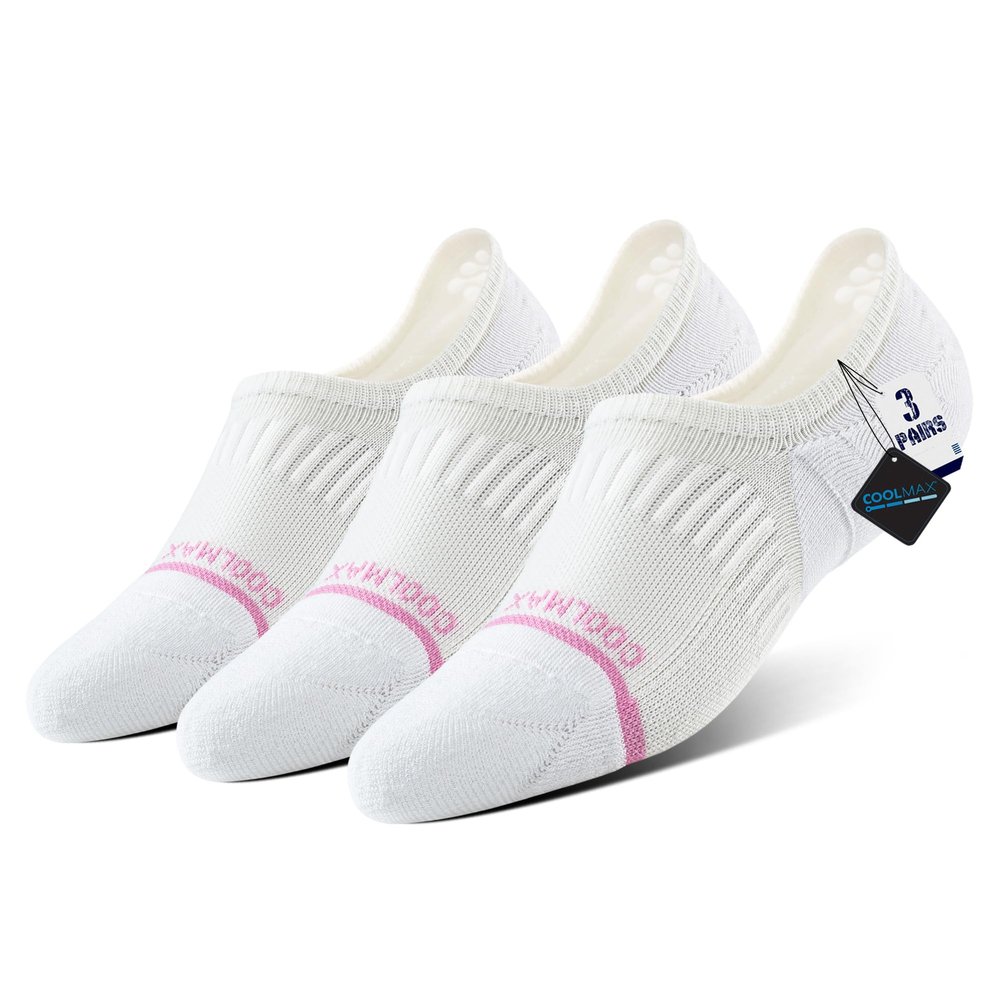 BRISIRA Bamboo Viscose Compression No Show Socks Womens Non Slip Running Athletic Cushion Moisture Wicking Low Cut