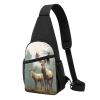Crossbody Sling Backpack Sling Bag for Men Women Cross Chest Bag Shoulder Bag Deer with Antlers Travel Hiking Daypack view 1