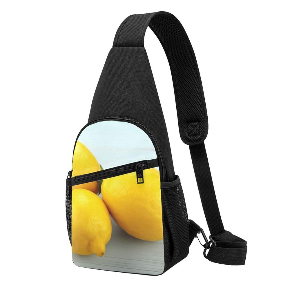 Crossbody Sling Backpack Sling Bag for Men Women Cross Chest Bag Shoulder Bag lemon Travel Hiking Daypack