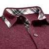 Men Fall Winter Polo Shirts Long Sleeved Flip Collar Tops Pocket Button V Neck T Shirts Golf Casual Sports Tops Men Shirts Wine XL view 4