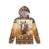 WELLFLYHOM Western Horse Shirts for Girls Size 11-13 Fashion Hoodies and Sweatshirt Southwest Aztec Long Sleeve Hoodie Loose Comfy Fall Outfits Workout Sweater Shirt Jumpers for Boys view 1