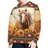 WELLFLYHOM Western Horse Shirts for Girls Size 11-13 Fashion Hoodies and Sweatshirt Southwest Aztec Long Sleeve Hoodie Loose Comfy Fall Outfits Workout Sweater Shirt Jumpers for Boys view 2