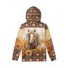 WELLFLYHOM Western Horse Shirts for Girls Size 11-13 Fashion Hoodies and Sweatshirt Southwest Aztec Long Sleeve Hoodie Loose Comfy Fall Outfits Workout Sweater Shirt Jumpers for Boys view 3