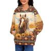 WELLFLYHOM Western Horse Shirts for Girls Size 11-13 Fashion Hoodies and Sweatshirt Southwest Aztec Long Sleeve Hoodie Loose Comfy Fall Outfits Workout Sweater Shirt Jumpers for Boys view 4