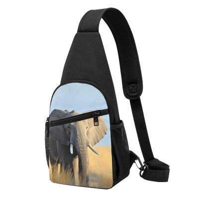 Crossbody Sling Backpack Sling Bag for Men Women Cross Chest Bag Shoulder Bag Bush Elephant African Travel Hiking Daypack