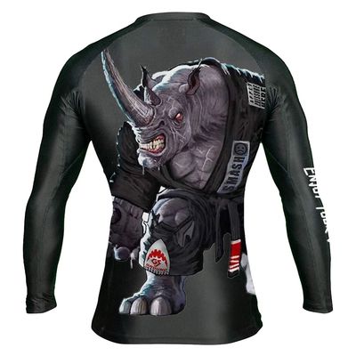 DEHAHA Men's Rhino Fitness Training Rash Guard Grappling Gear Fight Wear, X-Large