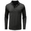 Men Fall Winter Polo Shirts Long Sleeved Flip Collar Tops Pocket Button V Neck T Shirts Golf Casual Sports Tops Men's t-Shirts Gray L view 3