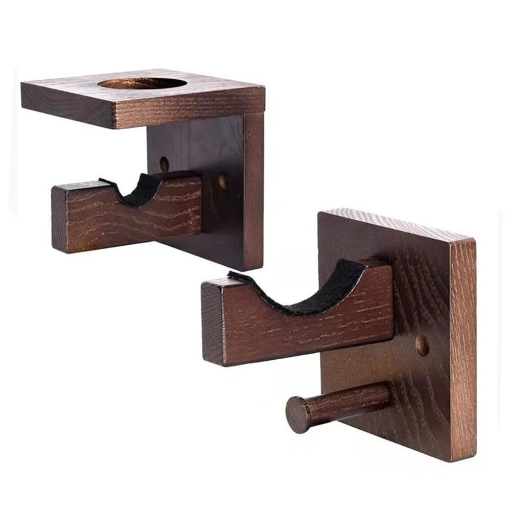 Opaeroo Baseball Bat Display Shelf, Wall Mount Bat Holder Hanger, Handmade Solid Horizontal Bat Rack Protective Soft Liner for Baseball Bat Wall Display Brown