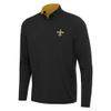 Antigua Men's Black/Gold New Orleans Saints Content Quarter-Zip Pullover Top view 1