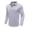 Men Fall Winter Polo Shirts Long Sleeved Flip Collar Tops Pocket Button V Neck T Shirts Golf Casual Sports Tops Mens Casual Shirts White L view 2