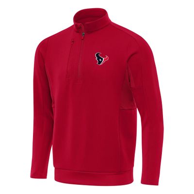 Antigua Men's Red Houston Texans Generation Quarter-Zip Pullover Top