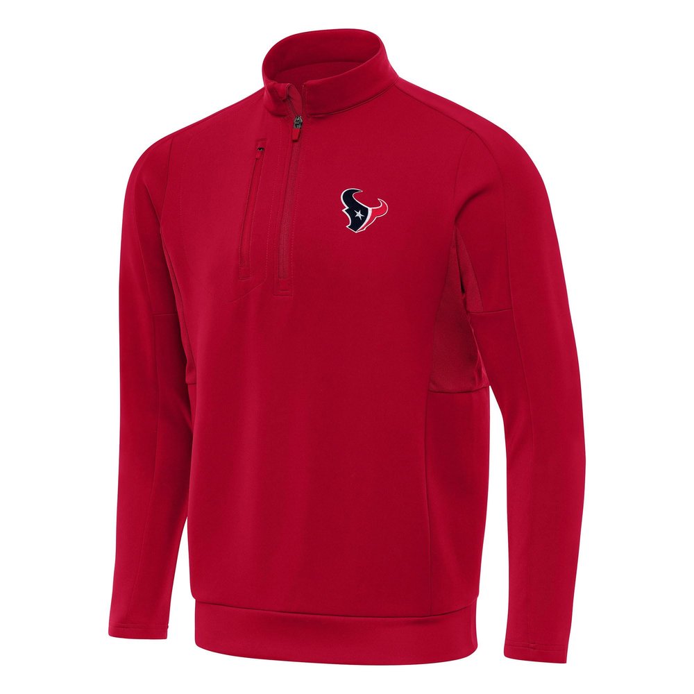 Antigua Men's Red Houston Texans Generation Quarter-Zip Pullover Top