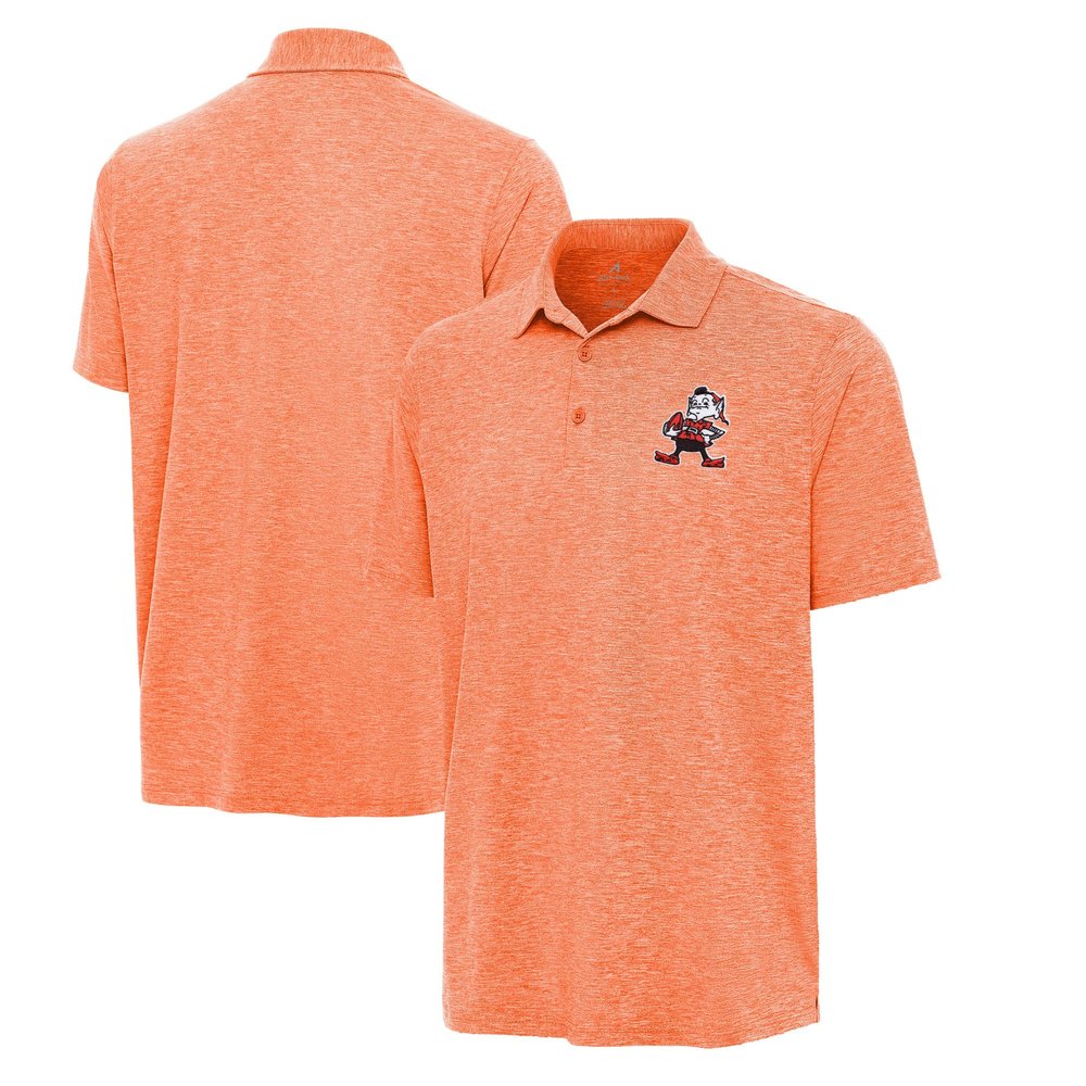 Antigua Men's Heather Orange Cleveland Browns Par 3 Polo