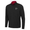 Antigua Men's Black/Red Atlanta Falcons Content Quarter-Zip Pullover Top view 1
