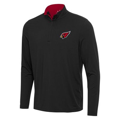 Antigua Men's Black/Cardinal Arizona Cardinals Content Quarter-Zip Pullover Top