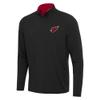 Antigua Men's Black/Cardinal Arizona Cardinals Content Quarter-Zip Pullover Top view 1